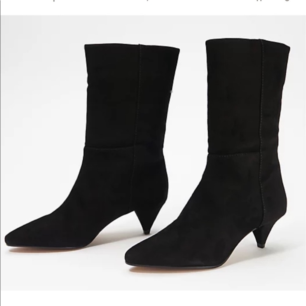 Vince Camuto Rastel Black SuedePointed Toe Mid Calf Boot 8M